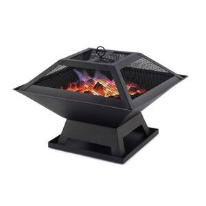Outdoor Patio Square Portable Party BBQ Fire Pit with Lid