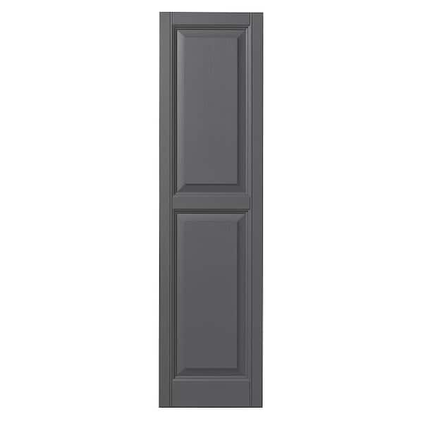 Ply Gem 12 In X 47 In Raised Panel Polypropylene Shutter Pair In Gray   Gray Ply Gem Raised Panel Shutters Vinrp1247 16 64 600 