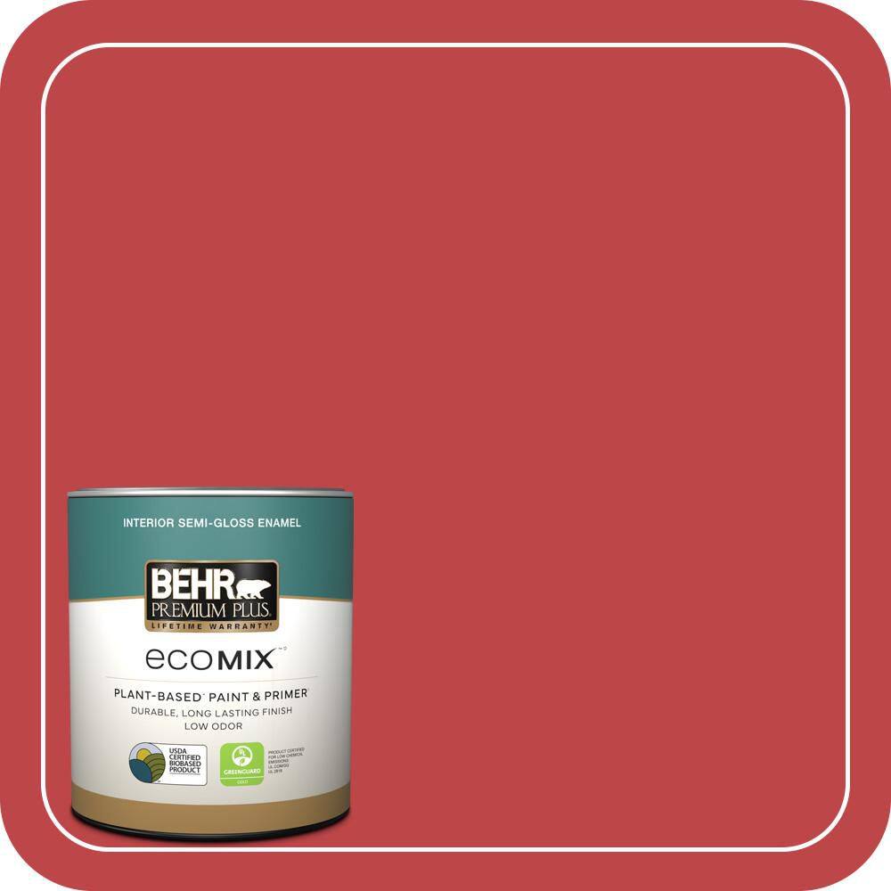 1 qt. Home Decorators #HDC-FL13-1 Glowing Scarlet Semi-Gloss Enamel EcoMix Plant-Based Interior Paint & Primer price history on PriceWatchPro