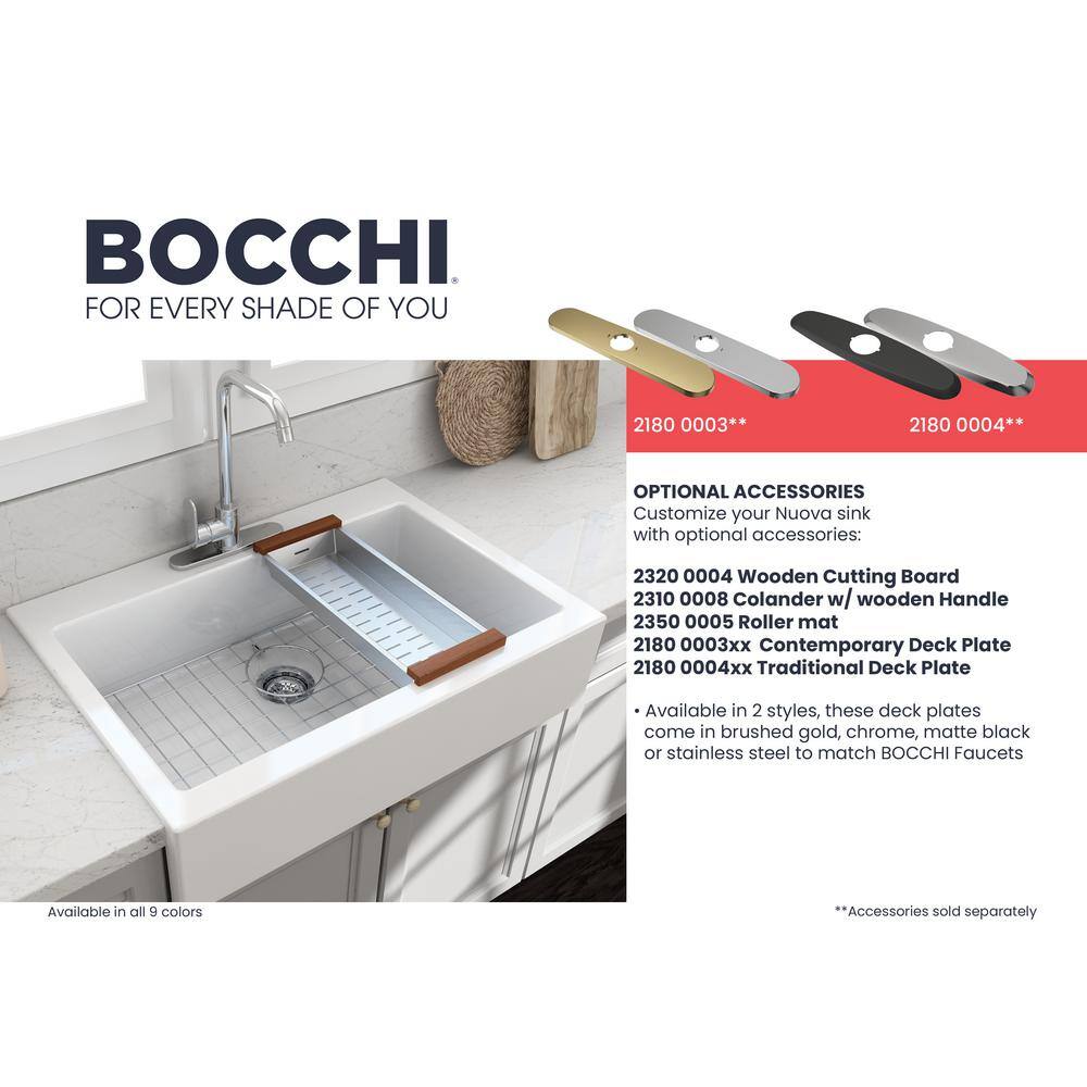 Nuova 34" White Fireclay Apron Front Drop-In Sink