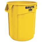 Brute 20 Gal. Yellow Plastic Round Trash Can