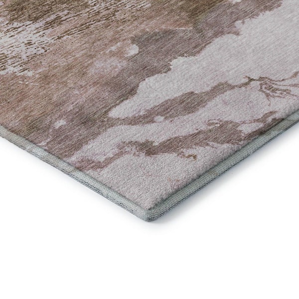 Mayfield Premium Machine Washable Abstract AMF2054 Brown 8 ft. x 10 ft. Area Rug