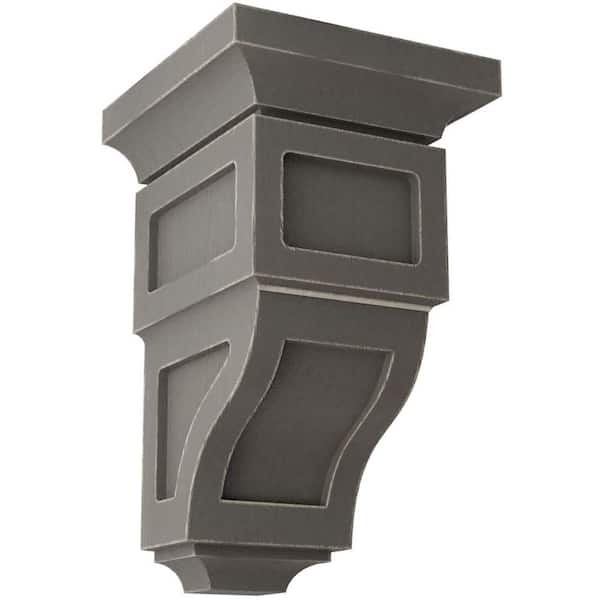Ekena Millwork 3-1/2 in. x 6 in. x 3-3/4 in. Reclaimed Grey Mini Reyes Wood Vintage Decor Corbel