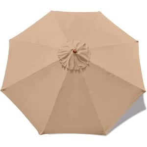 9 ft. 8-Ribs Round Patio Market Umbrella Replacement Cover in Beige