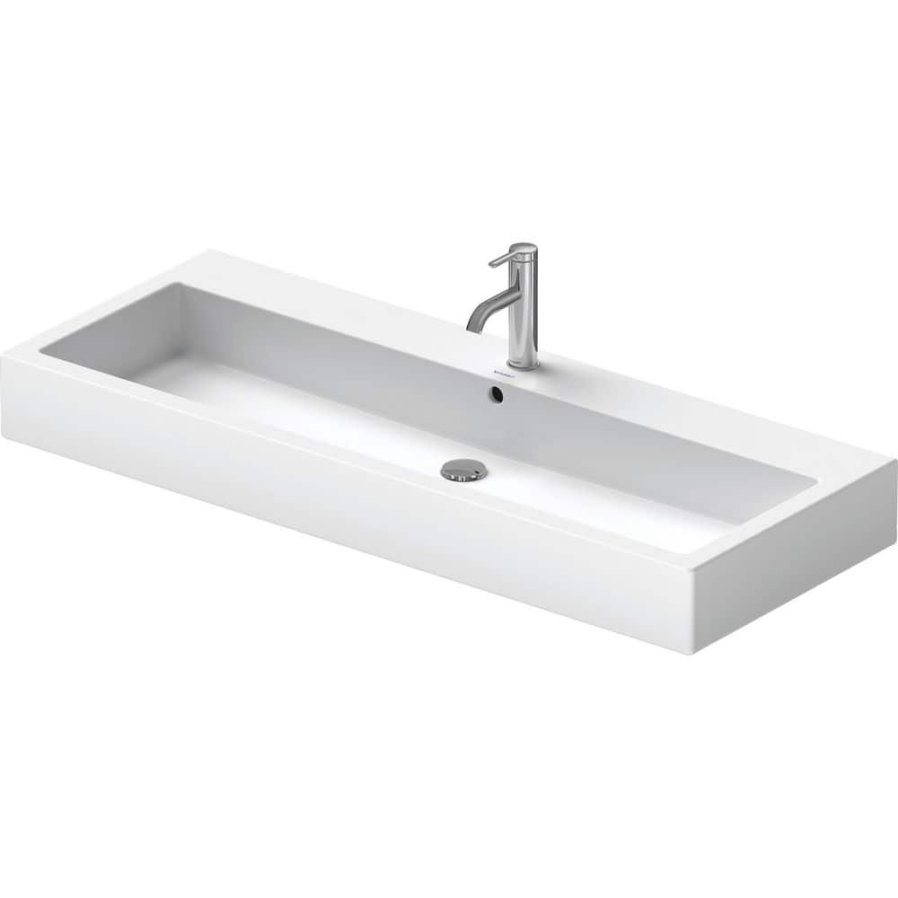 Duravit Vero 6.88 in. Wall-Mounted Rectangular Bathroom Sink in White ...