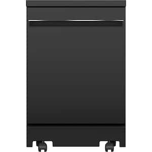24 in. Top Control Portable Black Dishwasher with Stainless Steel Interior, Sanitize, 54 dBA