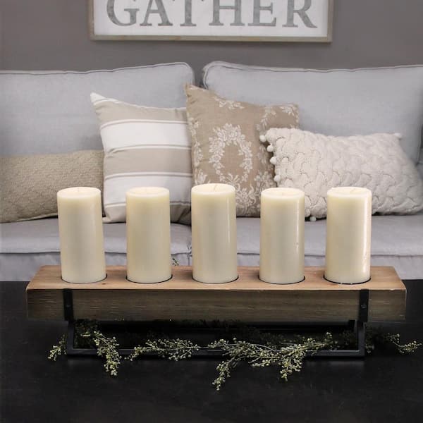 Stratton Home Decor Centerpiece Rustic 5-Candle Holder S19348 - The Home  Depot