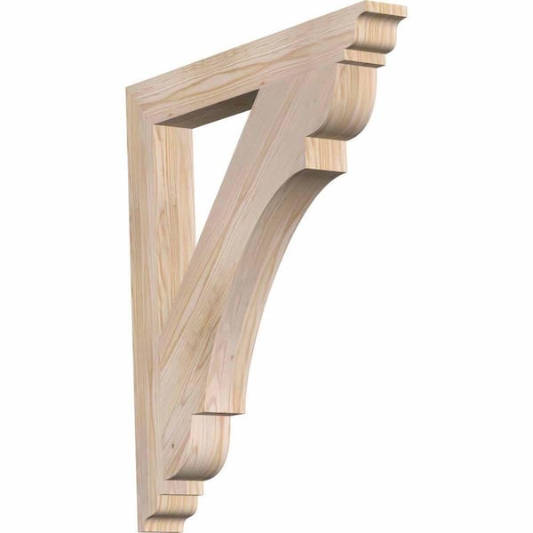 Ekena Millwork 3.5 in. x 34 in. x 30 in. Douglas Fir Olympic Traditional Smooth Bracket
