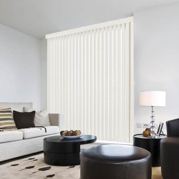 Home Decorators Collection Linen White Cordless Textured Vertical Louvers (9 Pack) - 3.5 in. W x 83.5 in. L (Actual Size 3.5 in. W x 82 in. L )