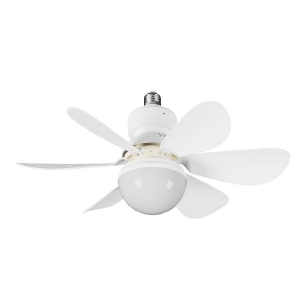 Tivleed Socket Ceiling Fan 1.38 ft. Indoor White Socket Ceiling Fan with Remote Control, E26 Socket Screw-In