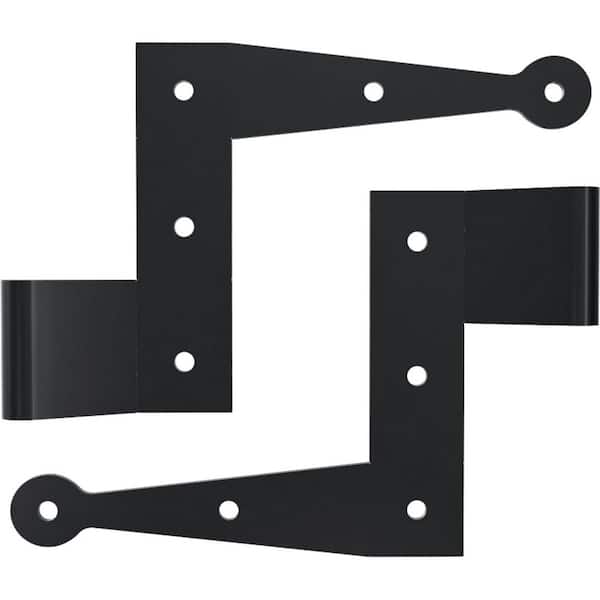 SteelTek L-Hinge with-1/2-in Offset (Sold as Pair), 304 Stainless Steel, Powder Coated Black
