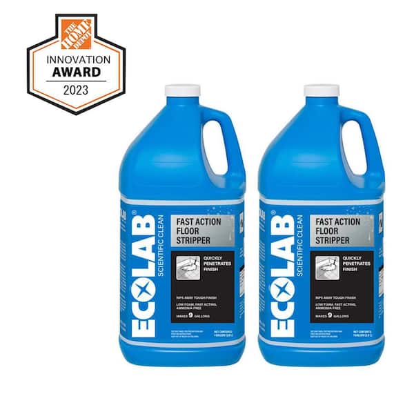 ECOLAB 1 Gal. Fast Action Floor Stripper Concentrate Removes Heavy Build Up on Vinyl, Epoxy and Concrete Flooring (2-Pack)