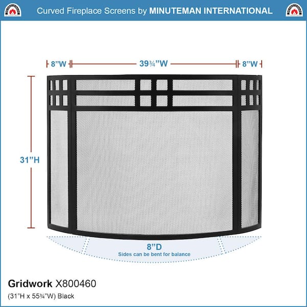 Minuteman Black Large 3-Fold Child Guard Screen