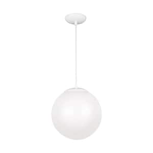 Iracema 1-Light Contemporary White Ceiling Pendant Light with Smooth White Glass Shade