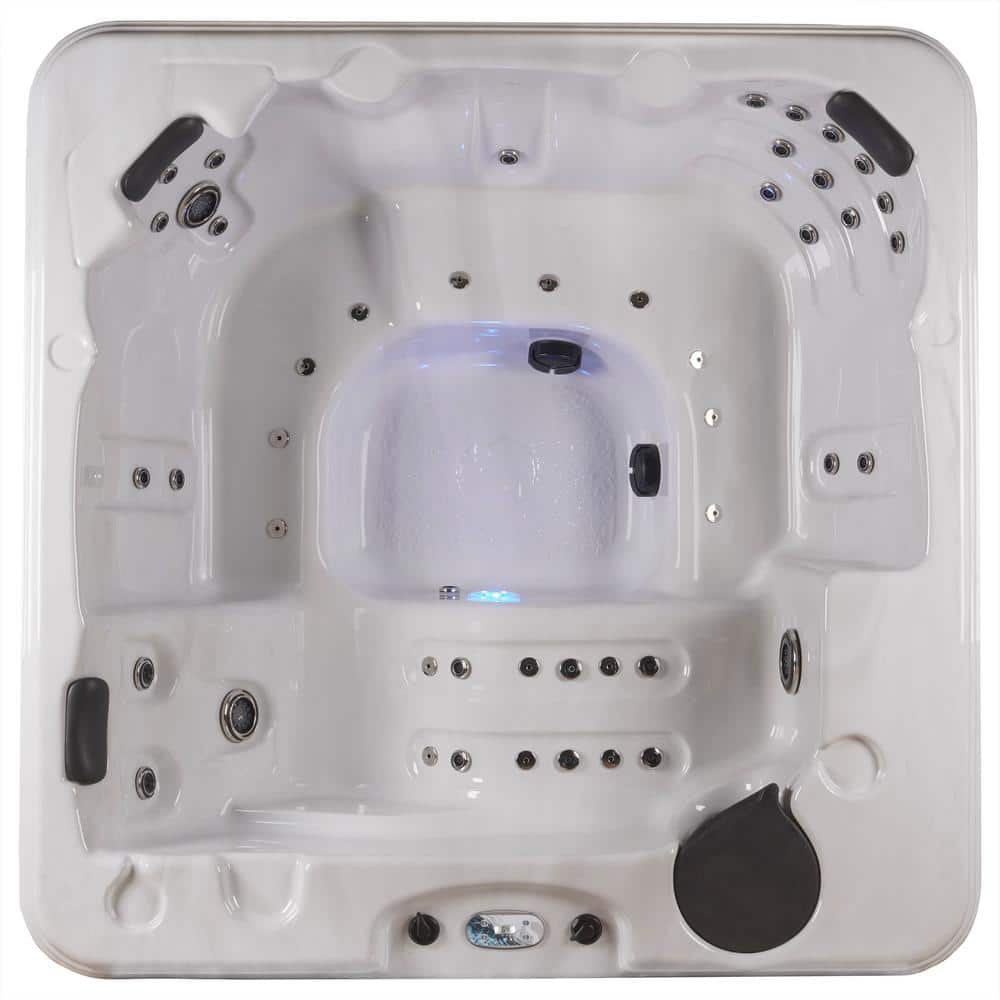 Annapolis 6-Person Espresso and White Square Hot Tub