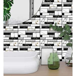 3D PVC Peel and Stick Mosaic Tile Sticker, 12 in. x 12 in. (Set of 20-Piece)