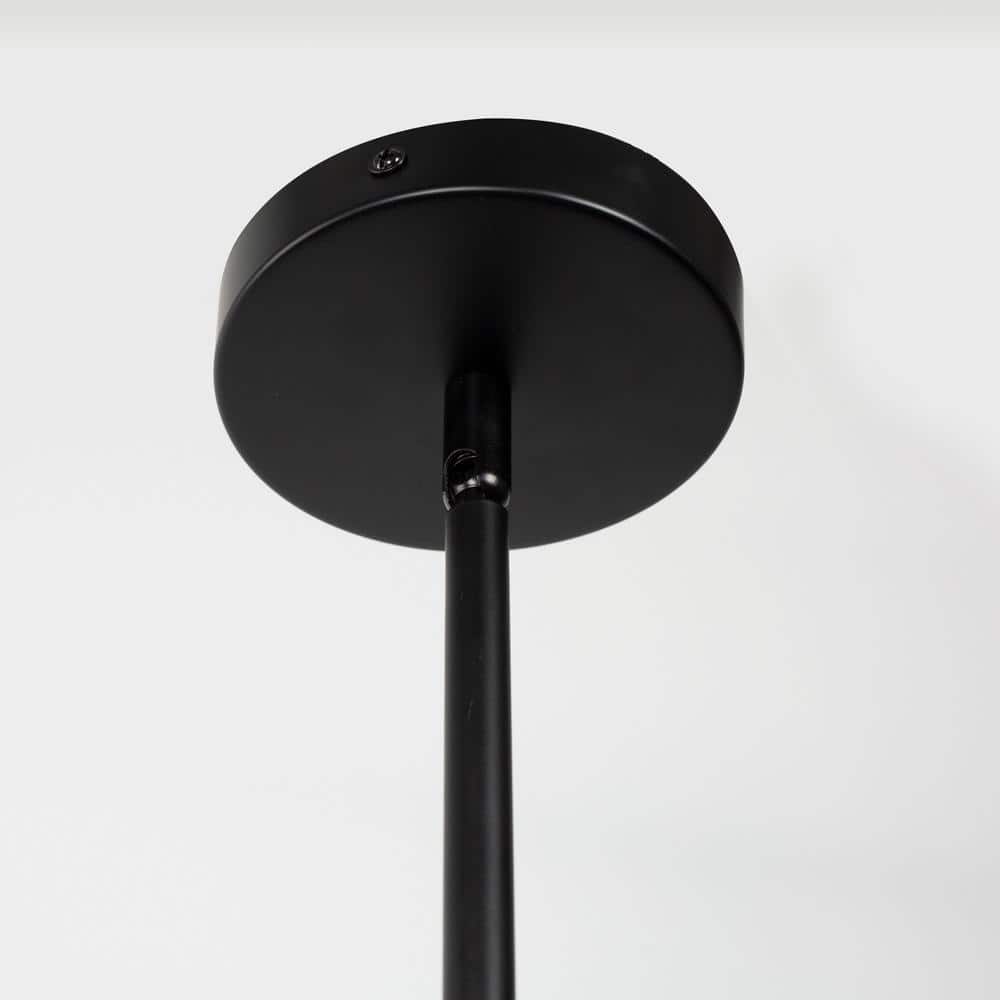 Modern Black Metal Linear Pendant Light with Clear Glass Shades