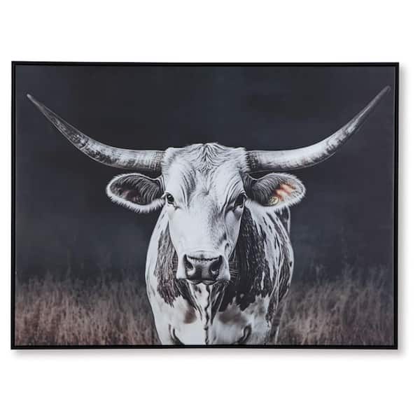 Harlandale Framed Gray/Brown Canvas Transfer Animal Art Print 36 in. x 48 in.