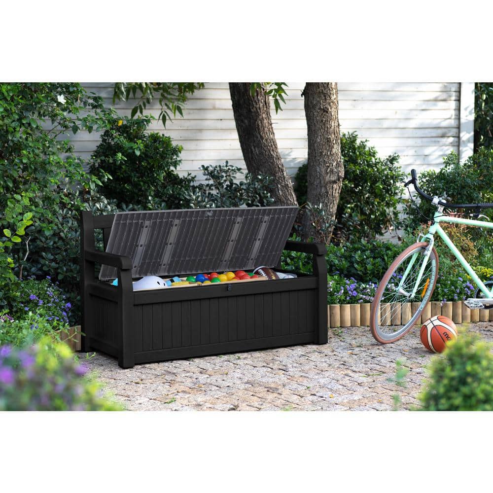 Graphite Resin Outdoor Storage Bench with 70 Gallon Capacity