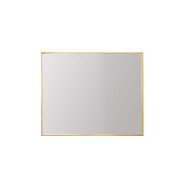 Unbranded Timeless Home 30 in. W x 36 in. H Aluminum Gold Mirror