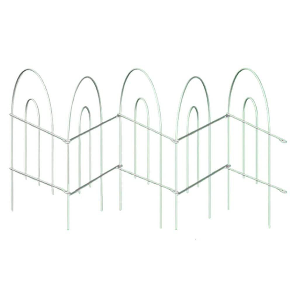 19 in. L x 18 in. H 31-Panels Metal Decorative Garden Fence Border Wire Fol
