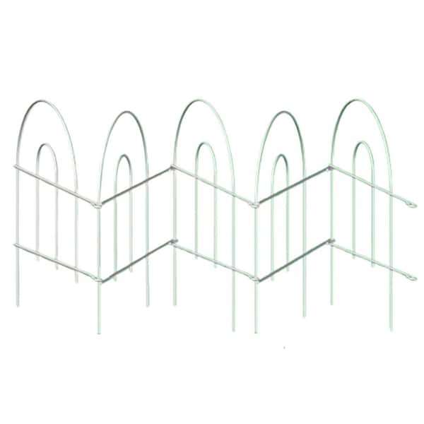 Unbranded 19 in. L x 18 in. H 31-Panels Metal Decorative Garden Fence Border Wire Folding Fences Patio Edging Landscape in White