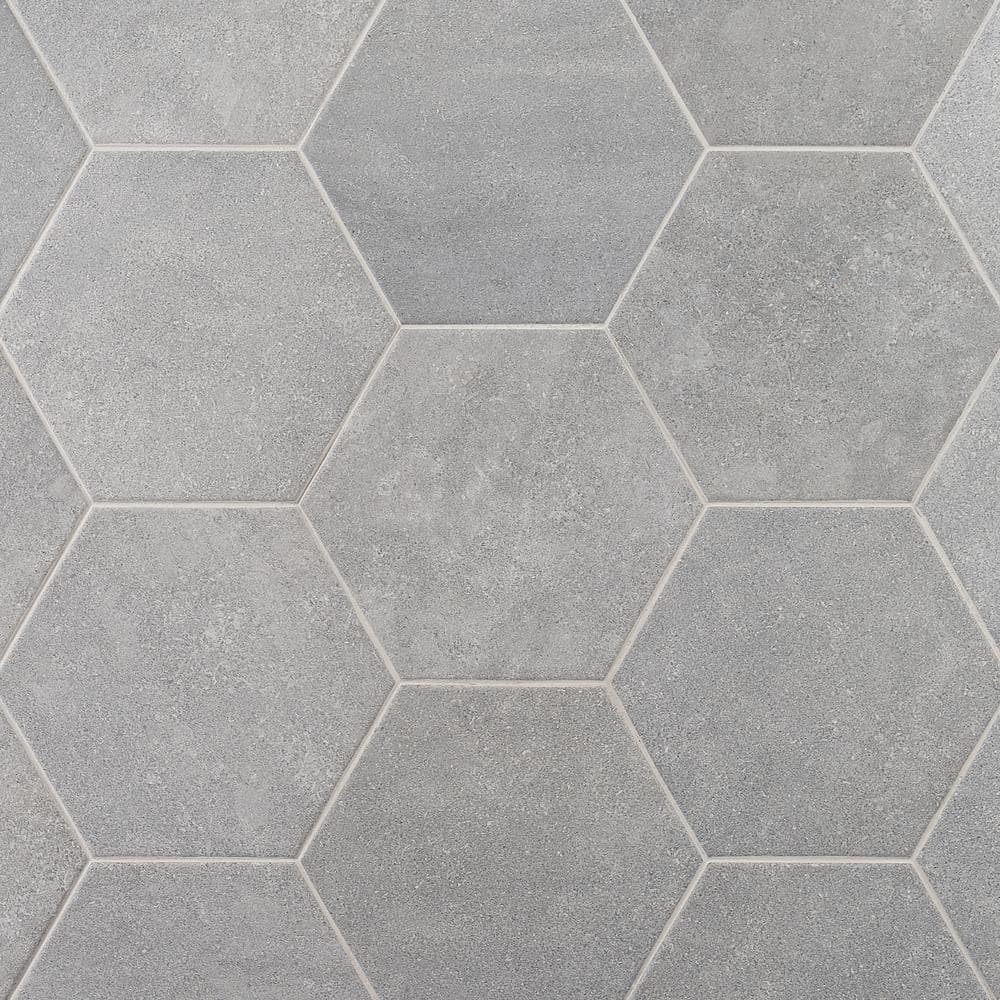Lannister Gray Matte Hexagonal Porcelain Floor and Wall Tile