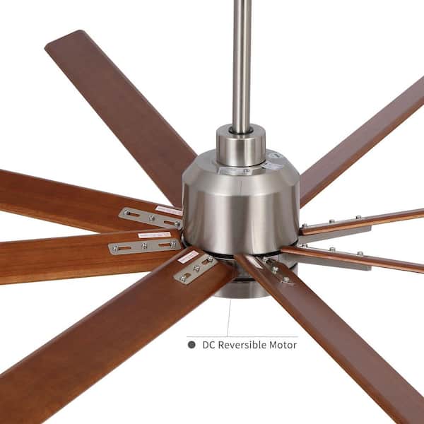 YUHAO Charm 84 in. Indoor Solid Wood Blades Brush Nickel Ceiling