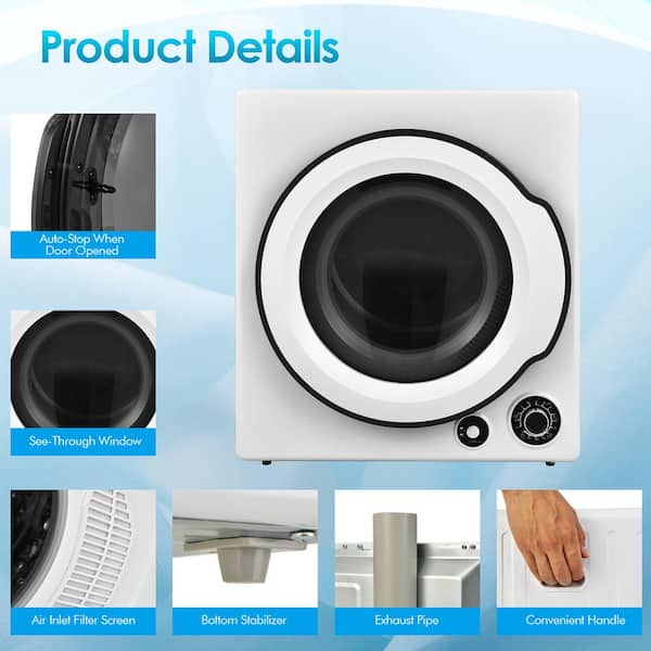 1350W Compact Portable Electric Front Loading Air Clothes Laundry