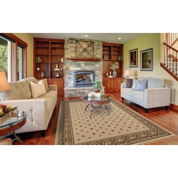Ankara Pin Dot Ivory 9 ft. x 13 ft. Area Rug