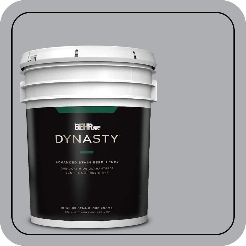 5 gal. #N500-3 Tin Foil One-Coat Hide Semi-Gloss Enamel Interior Stain-Blocking Paint & Primer price history on PriceWatchPro