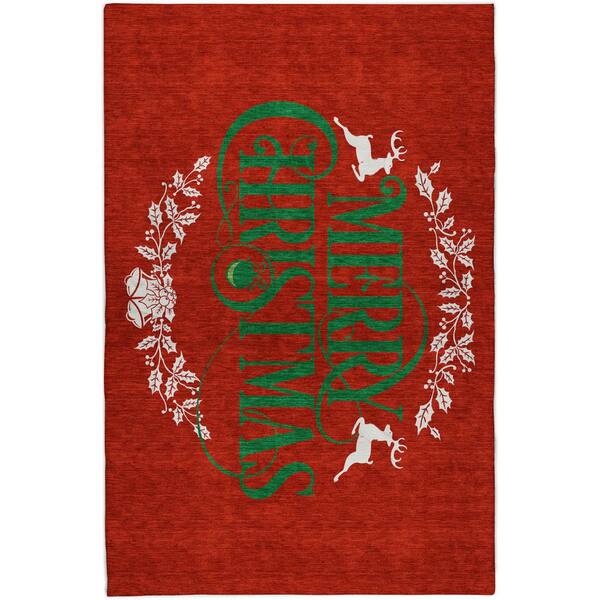 Dream Shag Premium Machine Washable Abstract ADS217 Ruby 5 ft. x 7 ft. 6 in. Area Rug