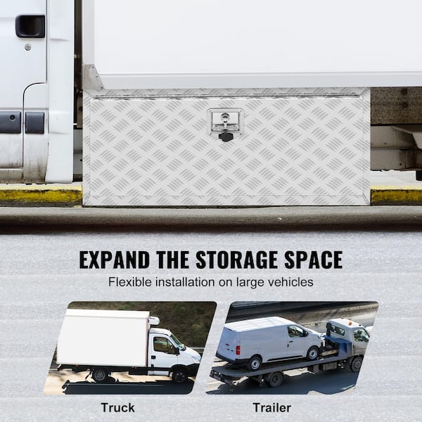 Underbody Truck Box, 36 in. x14 in. x16 in. Pickup Storage Box, Heavy Duty Aluminum Diamond Plate Tool Box