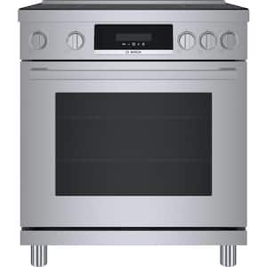 800 Series 30 in. 3.9 cu. ft. 4 Element Electric Industrial Style Induction Range with Convection Pro in Stainless Steel