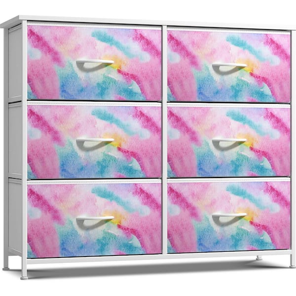 Sorbus Rainbow Sparkle 6-drawer 31.5 in. Wide Dresser without Mirror ...