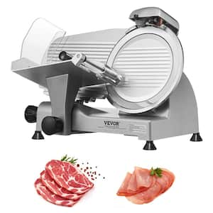 Meat Slicer, 340W, 10 in. SUS420 Stainless Steel Blade and Built-in Sharpening Stone, 0-0.6 in. Adjustable Thickness