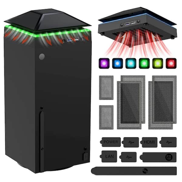 BIBIVIS Cooling Fan Dust Proof for Xbox Series X Console, Rubber Dust Plugs, Low Noise Top Fan with 3-Gears Black