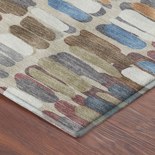 Mayfield Premium Machine Washable Abstract AMF2349 Copper 2 ft. x 3 ft. Accent Rug