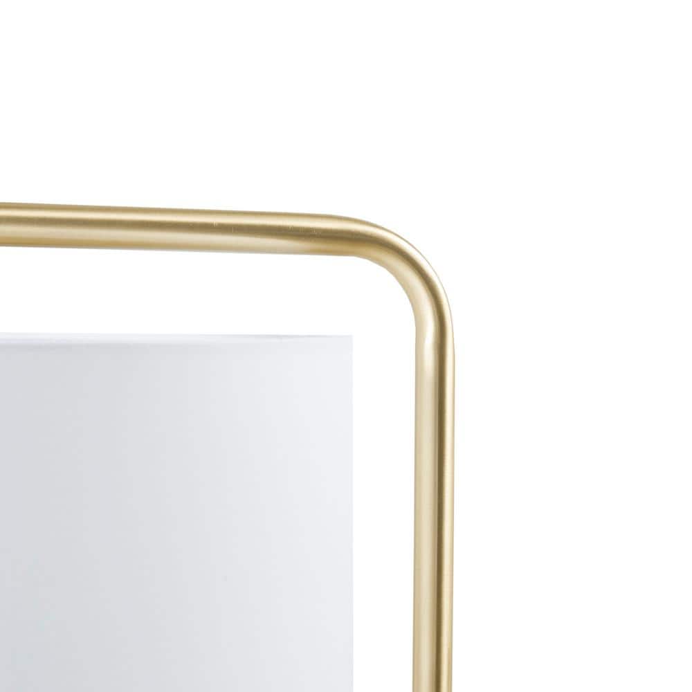 Gold Angular Arched Steel Floor Lamp with Drum Shade