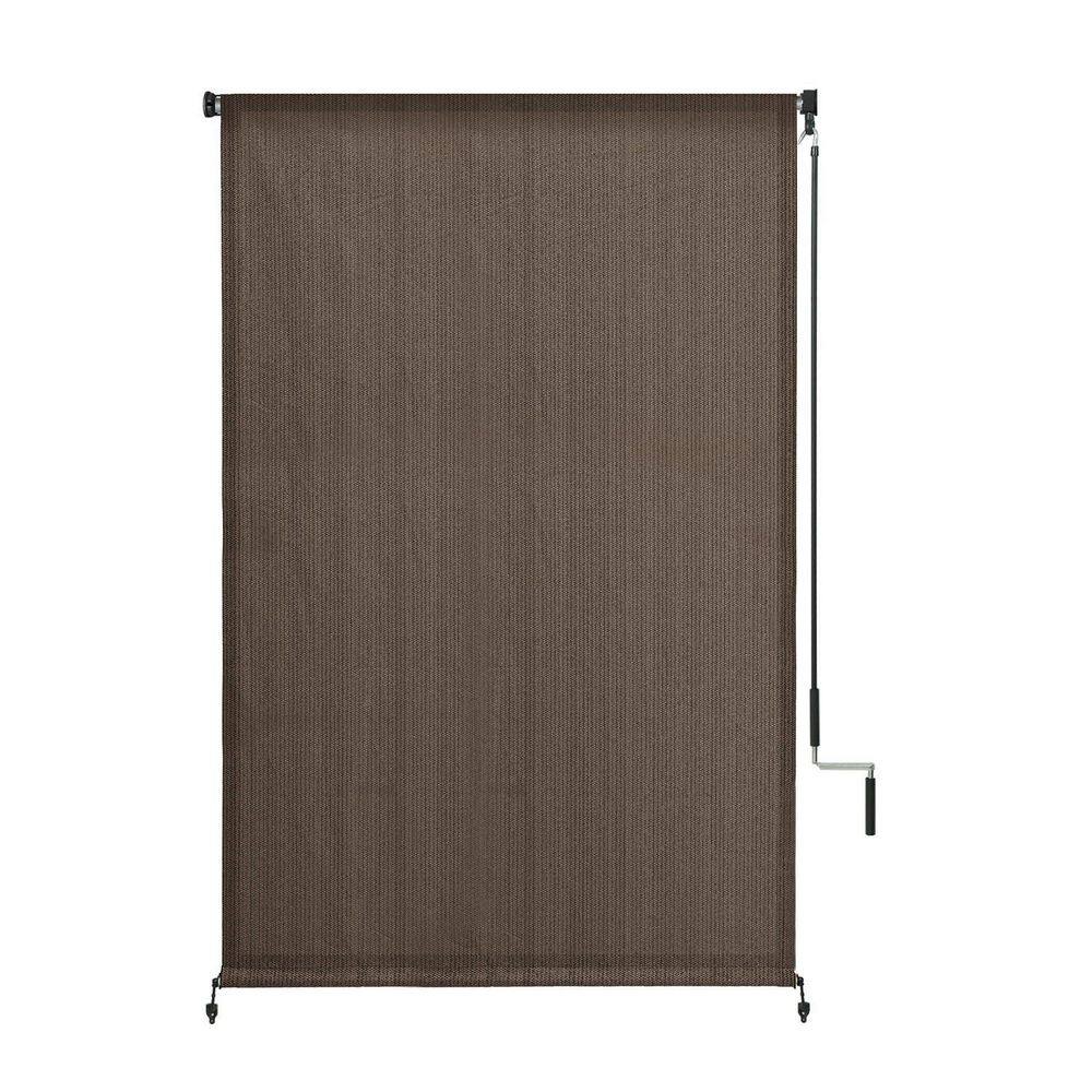 5 ft. x 6 ft. Mocha 200 GSM HDPE Fabric Roller Shades with Hand Crank, 95% UV Blocking for Yard, Deck and Pergolas price history on PriceWatchPro