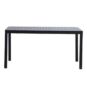 59 in. x 36.61 in. x 29.13 in. Black Rectangle Aluminum Outdoor Dining Table