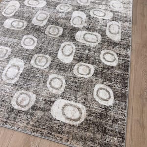 Cadence Grey Beige, Modern 4 ft. x 6 ft. Abstract Indoor Area Rug