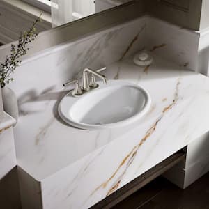 Farmington 19.3 in. x 16.25 in. Drop-In Bathroom Sink in White Cast Iron