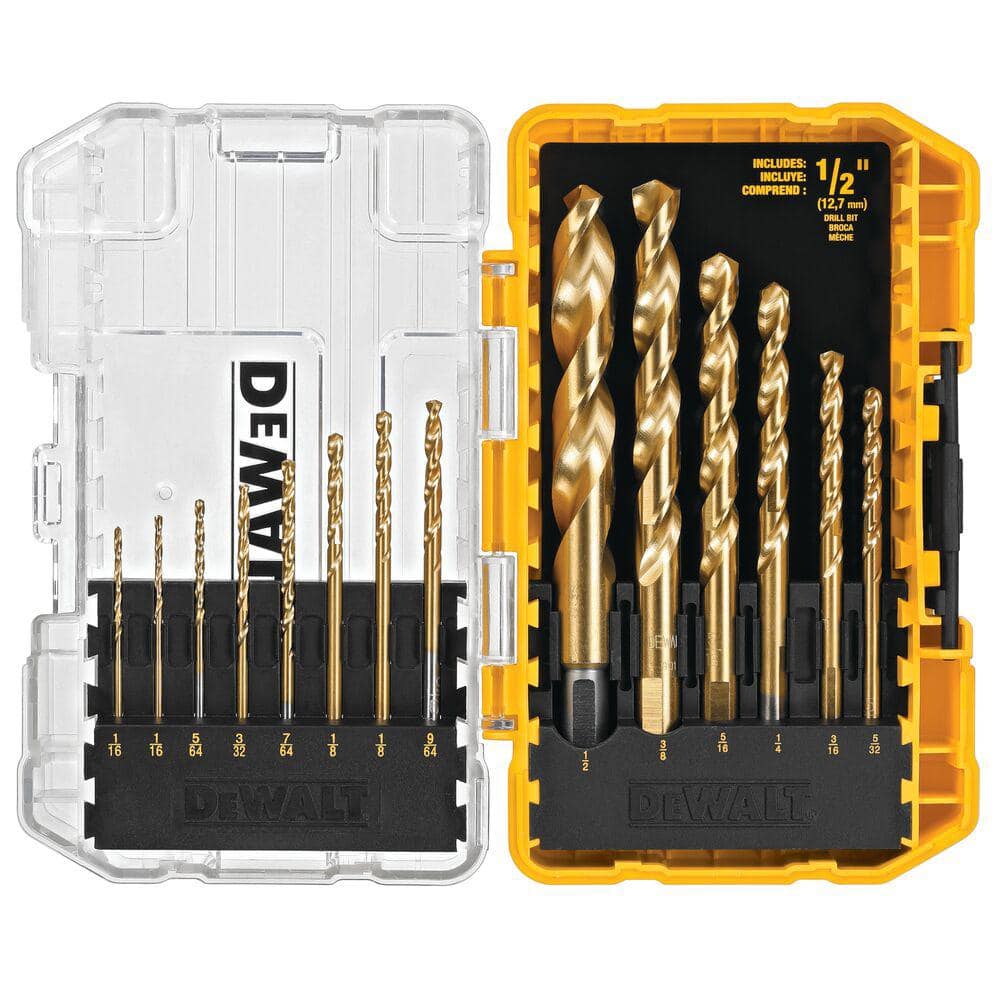 DEWALT Impact Ready Titanium Nitride Coated Speed Tip Drill Bit Set (14-Piece) with ToughCase