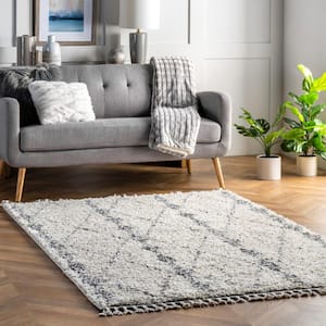 Selah Geometric Shag Beige 2 ft. x 3 ft. Accent Rug