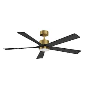 56 in. Integrated LED Indoor/Outdoor Ceiling Fan with Light Kit and Remote Control, 6-Speed Adjustable Ceiling Fans