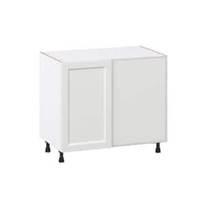 39 in. W x 34.5 in. H x 24 in. D Alton Painted White Shaker Assembled Blind Base Corner Kitchen Cabinet with Pull Out
