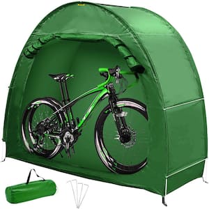 Waterproof Bicycle Storage Tent with Carry Bag 210D Waterproof Bike Storage Cover for 2 Bikes, Green
