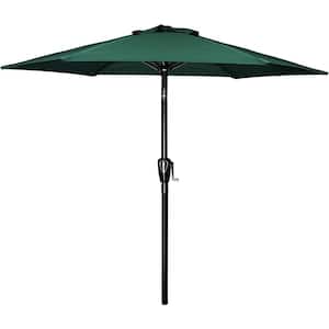 7.5 ft. Steel Market Tilt Patio Umbrella in Green for Garden, Deck, Backyard, Pool