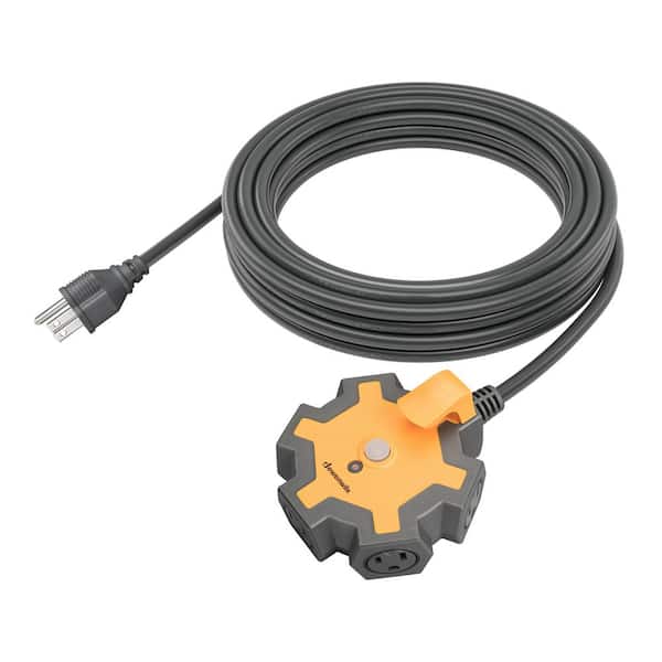 25 ft. 5-Outlet Industrial Heavy-Duty Power Strip for Garage, Workshop